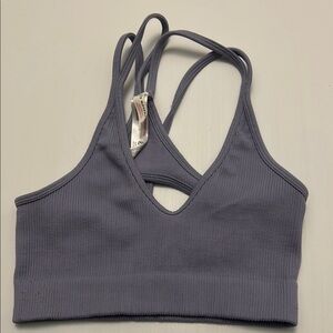 FP Movement Gray Strappy Sports Bra